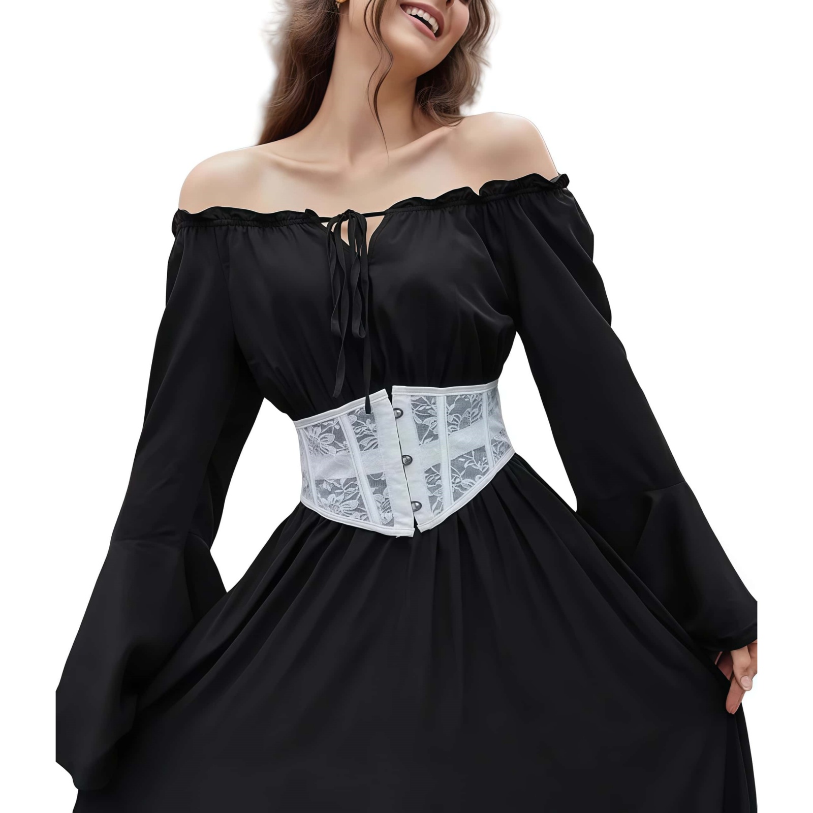 Victorian Style Lace Underbust Corset Belt Women Sexy Gothic Waist Cincher